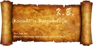Kocsán Barnabás névjegykártya