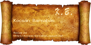 Kocsán Barnabás névjegykártya