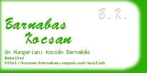 barnabas kocsan business card